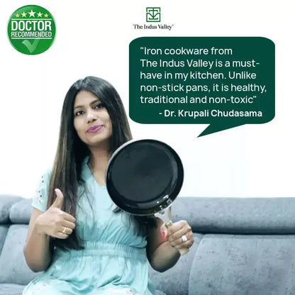 The Indus Valley 100% Pure Iron Cookware Set: Tawa+ Fry Pan+ Wok, Toxin-free Sheet Iron, Pre-seasoned, Induction & Gas, Kitchen Set for Home, Kadai - Distacart