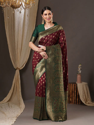 Anouk Woven Design Zari Banarasi Saree - Distacart