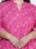 Thumbnail for Swasti Plus Size Ethnic Motifs Printed A-Line Midi Ethnic Dress