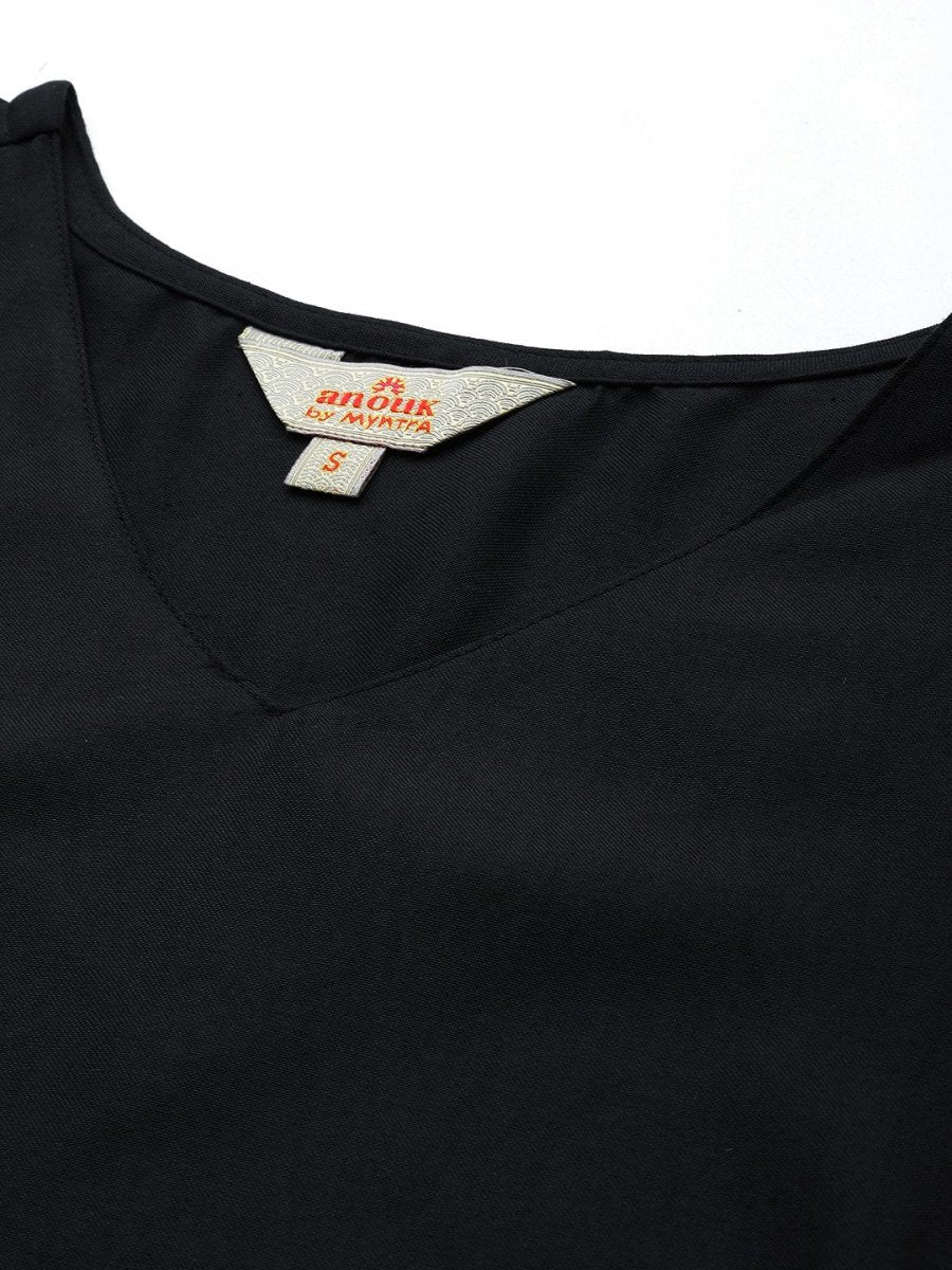 Anouk Solid Regular Kurta with Trousers & Dupatta - Distacart