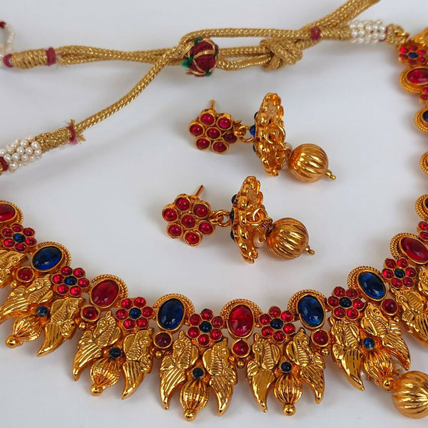 Kemp Peacock Pink & Blue Necklace Set - Distacart