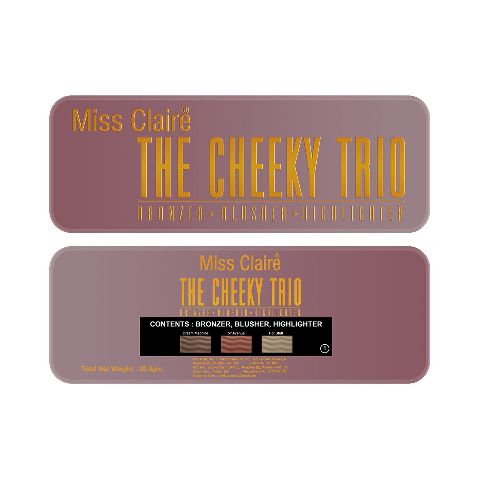 Miss Claire The Cheeky Trio Bronzer Blusher Highlighter - 1