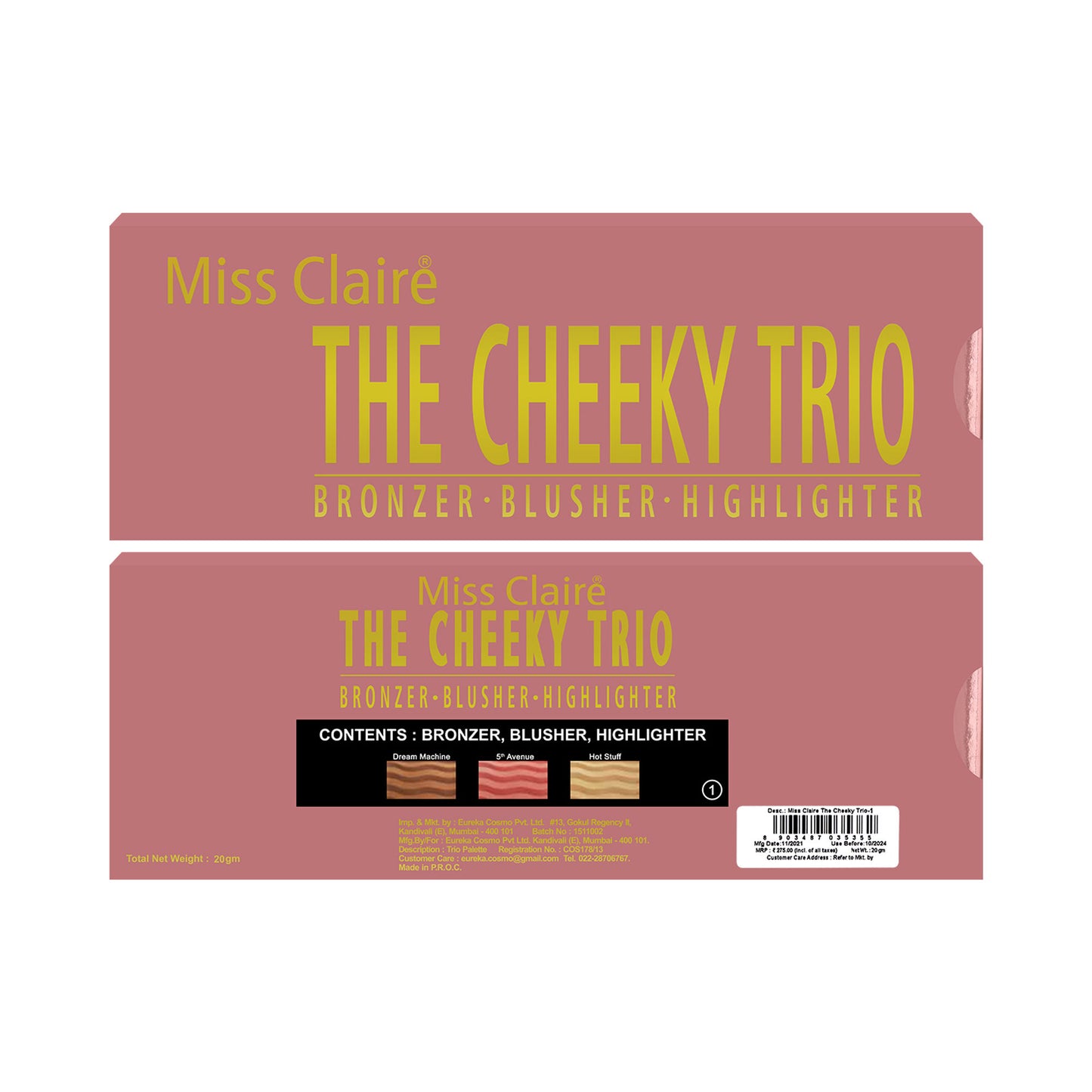 Miss Claire The Cheeky Trio Bronzer Blusher Highlighter - 1 - Distacart