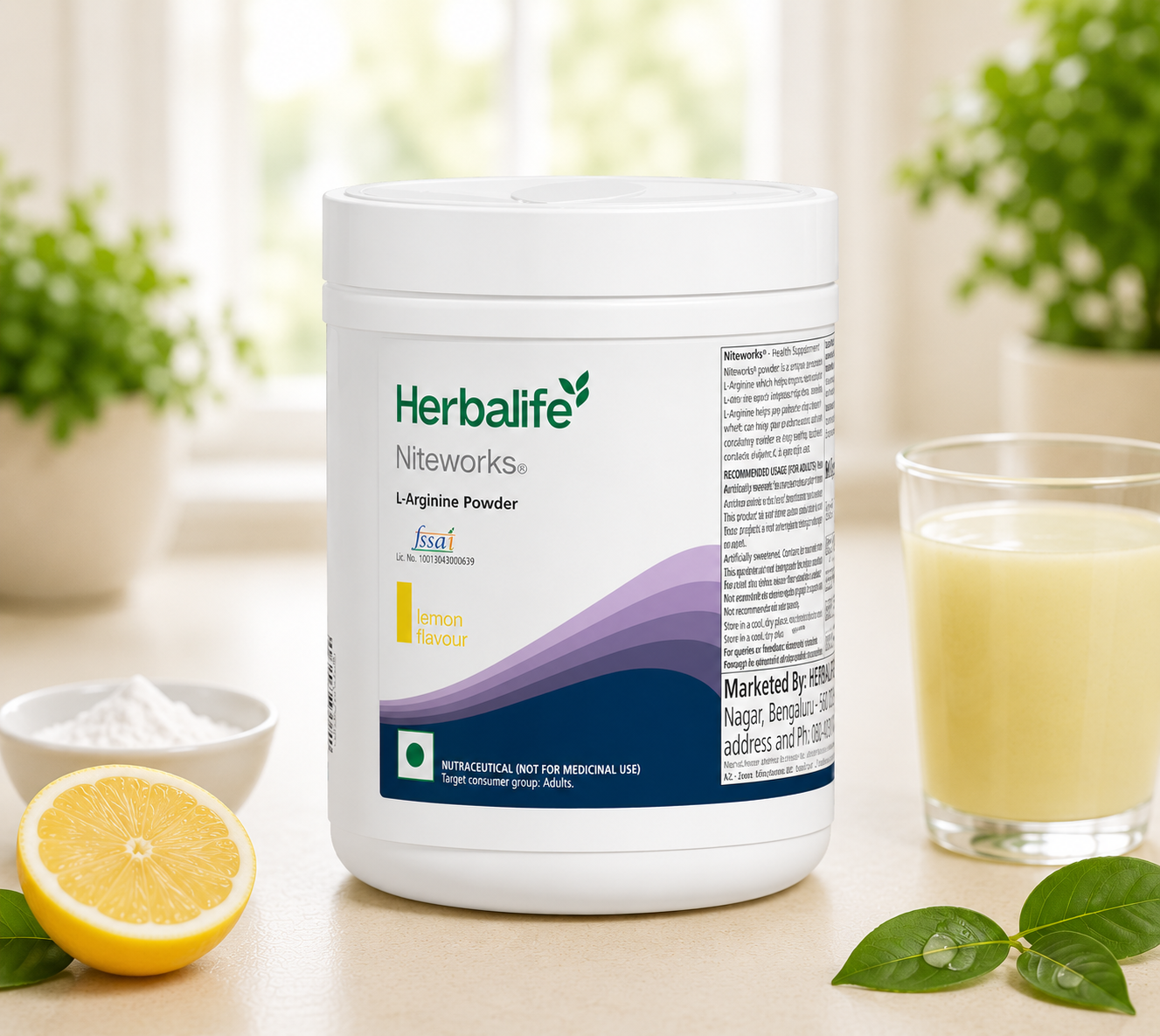 Herbalife Niteworks L-Arginine Powder - Lemon Flavor - Dista