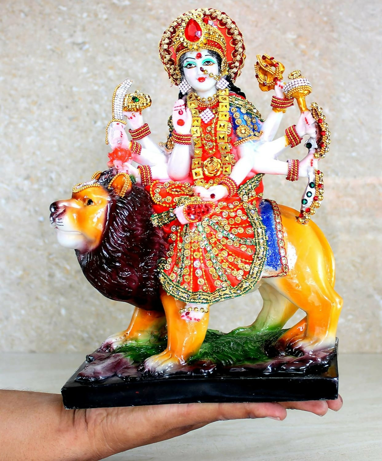 Esplanade Resin Maa Durga Mata Rani Sherawali Murti Idol - Distacart
