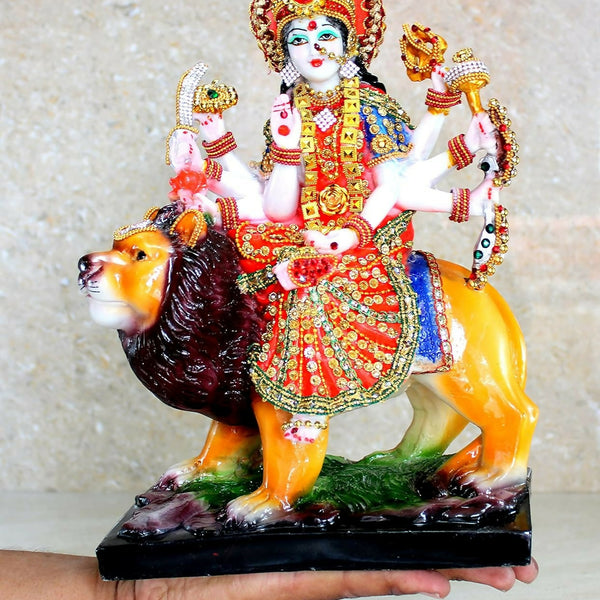 Esplanade Resin Maa Durga Mata Rani Sherawali Murti Idol - Distacart