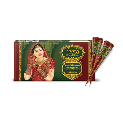 Neeta Mehendi Cone for Hand Design – 4 Henna Cones - Distacart