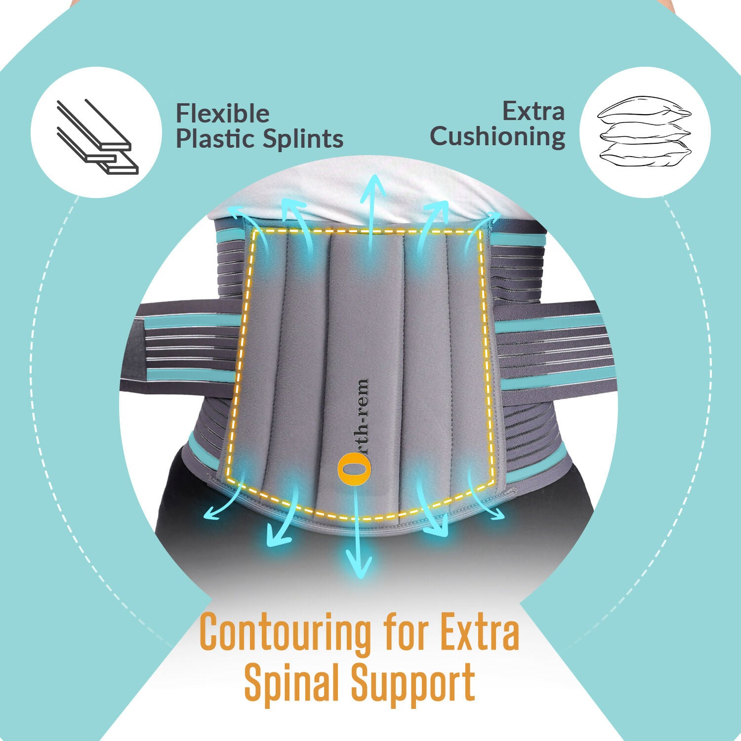 Orth-rem Back Support Brace For Men & Women Lower Back Pain Relief Belt