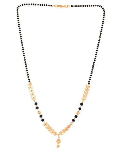 VOJ Gold Plated Leaf Design Beaded Chain Mangalsutra - Distacart