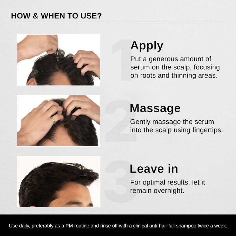 How & When to use - Bare Anatomy Hair Growth Serum