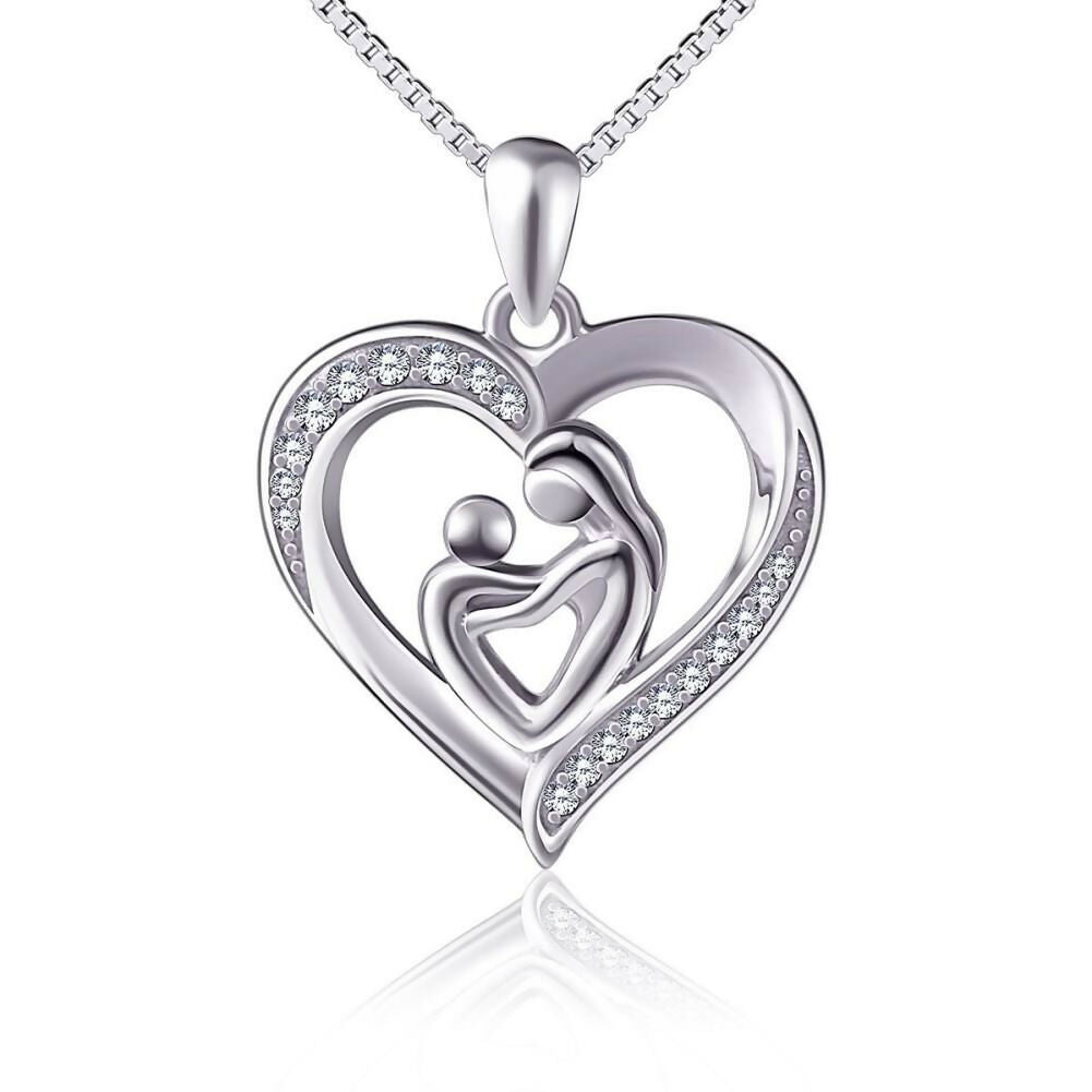 Cauer Elegant 14K White Gold Plated Moissanite Pendant Necklace - Distacart