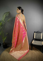 Thumbnail for Joban Fashion Light Pink Banarasi Soft Lichi Silk Paisley Saree