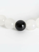 Thumbnail for NVR Unisex White & Black Crystal Beaded Bracelet - Distacart
