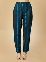 Thumbnail for Jyoti Fashion Women's Navy Blue Viscose Rayon Embroidered Kurta Pant Set - Distacart