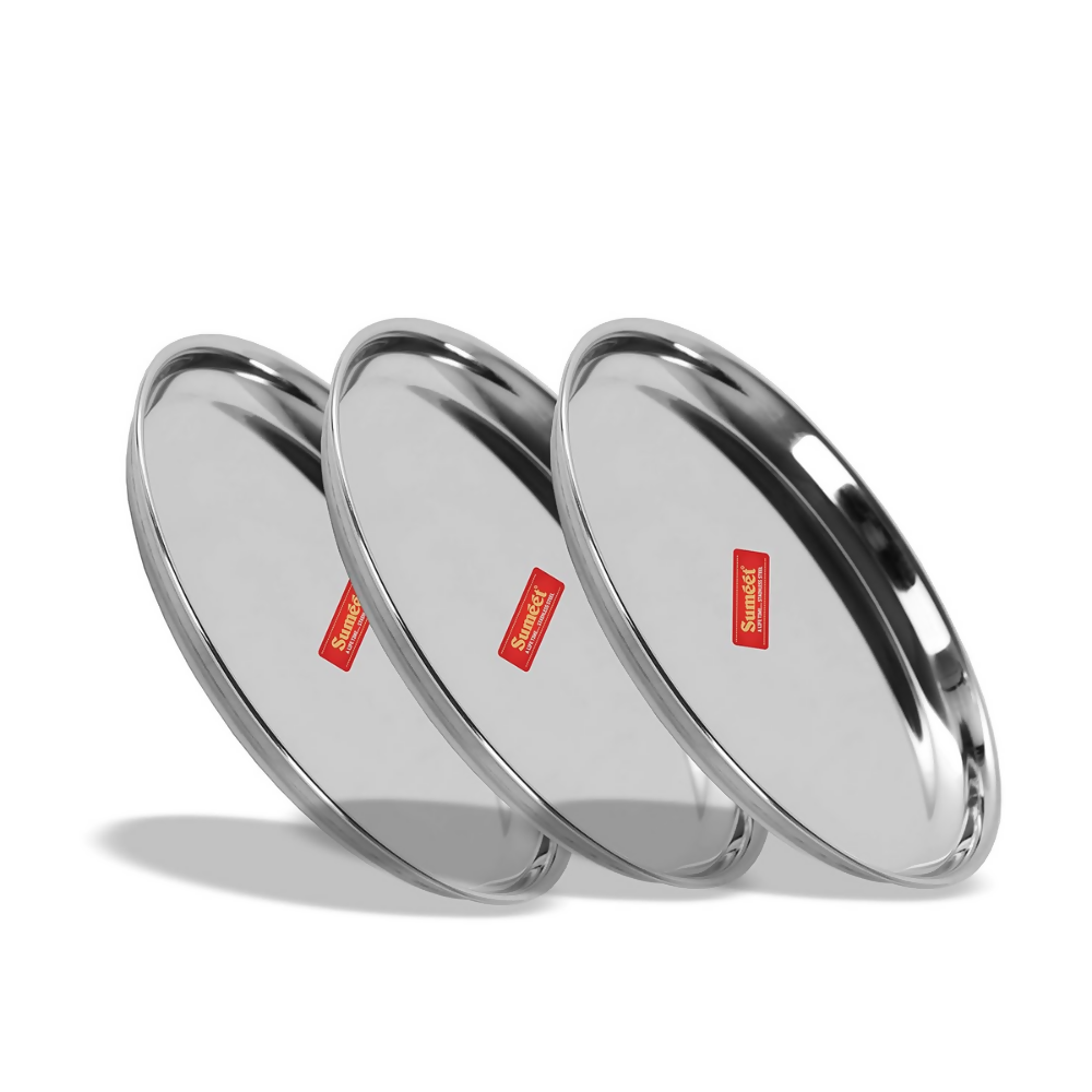 Sumeet Stainless Steel Plates - 17 cm - Dista