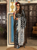 Thumbnail for Astita Teal Silk Saree