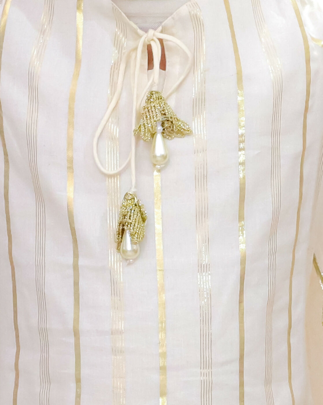 Lil Drama Girls Kurta Sharara Set - Off White - Distacart