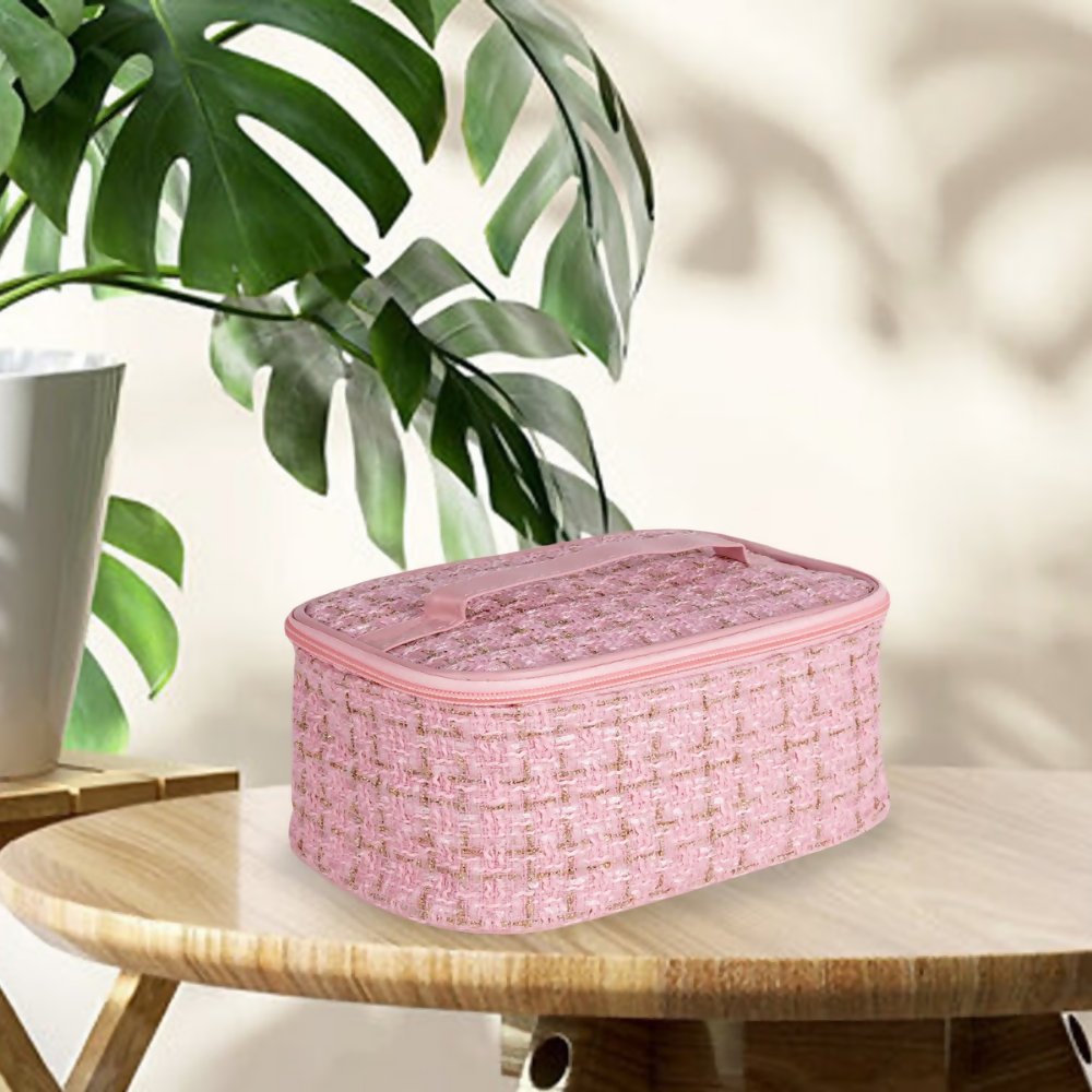 Bronson Professional Pink Makeup Pouch Cosmetic Organizer Kit - Dista