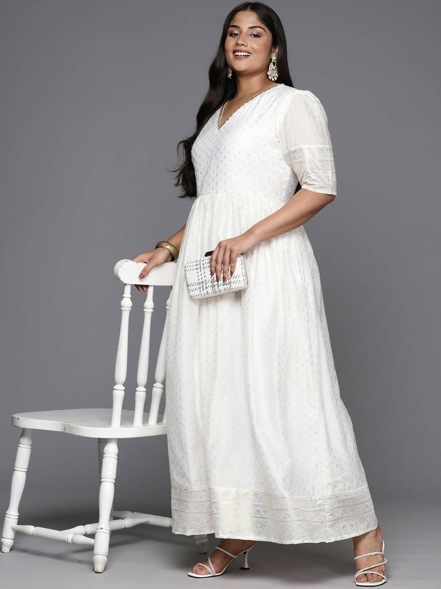 Ahalyaa Women's Traditional wear Ethnic Dress - Off White - Distacart