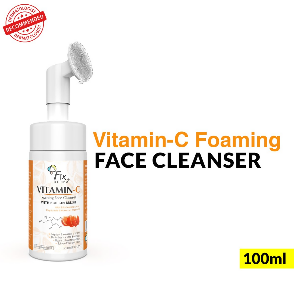 Fixderma 2% Vitamin C Face Wash, Foaming Face Cleanser with Brush - Distacart