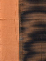 Thumbnail for Black and Mustard Pochampally Ikat Handloom Saree with Strips Design - Global Threads - Distacart