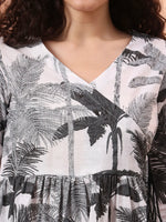 Thumbnail for Yufta Black And White Cotton Gathered Or Pleated Angrakha Top