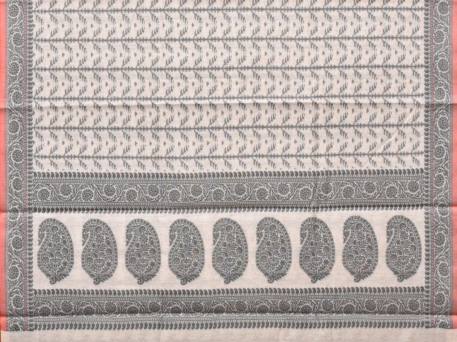 Black and White Cut Work Sico Cotton Saree with All Over and Border Design - Global Threads - Distacart