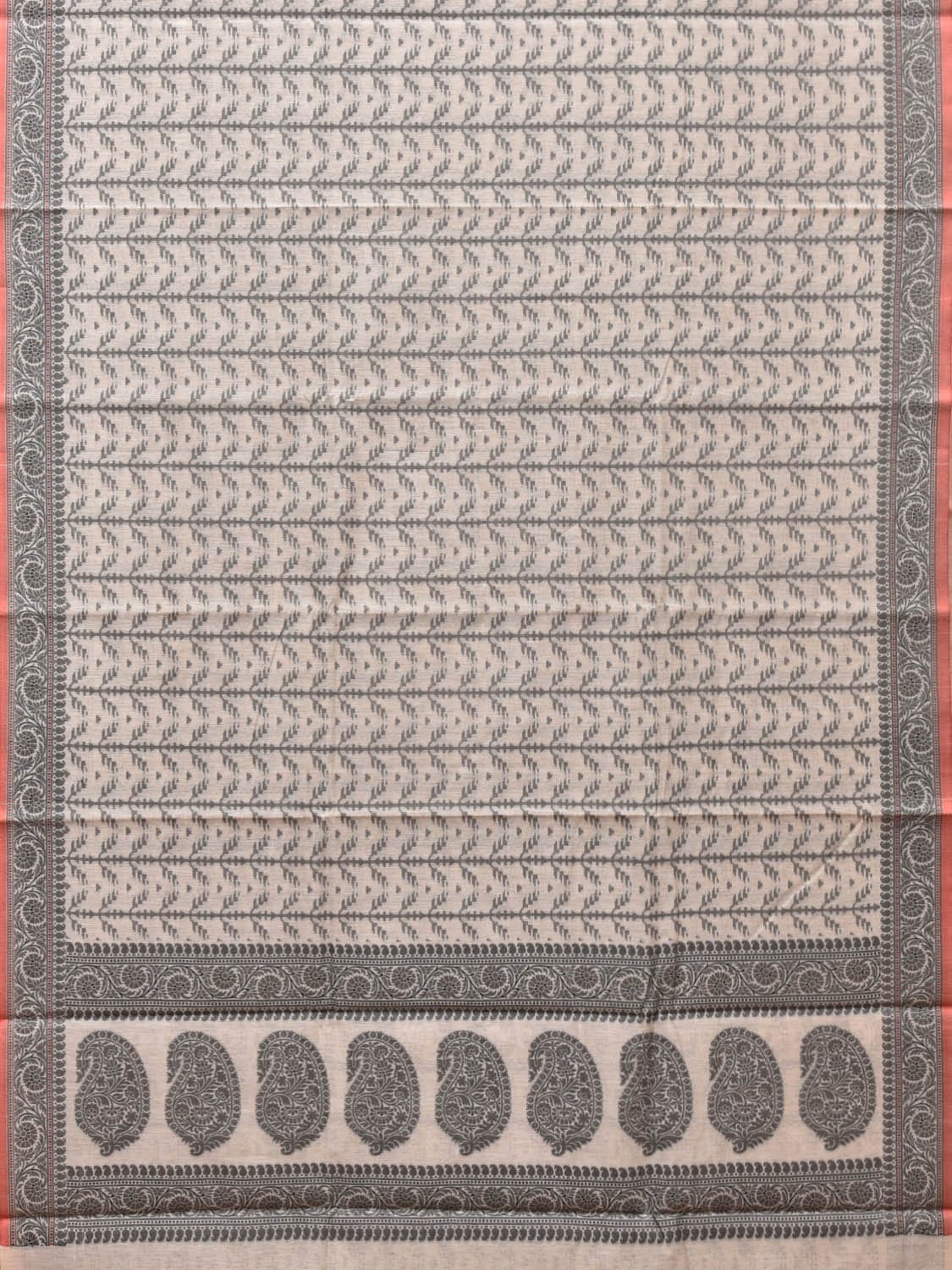 Black and White Cut Work Sico Cotton Saree with All Over and Border Design - Global Threads - Distacart