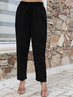 Thumbnail for Yufta Black Cotton Sequins Work Straight Kurta Set