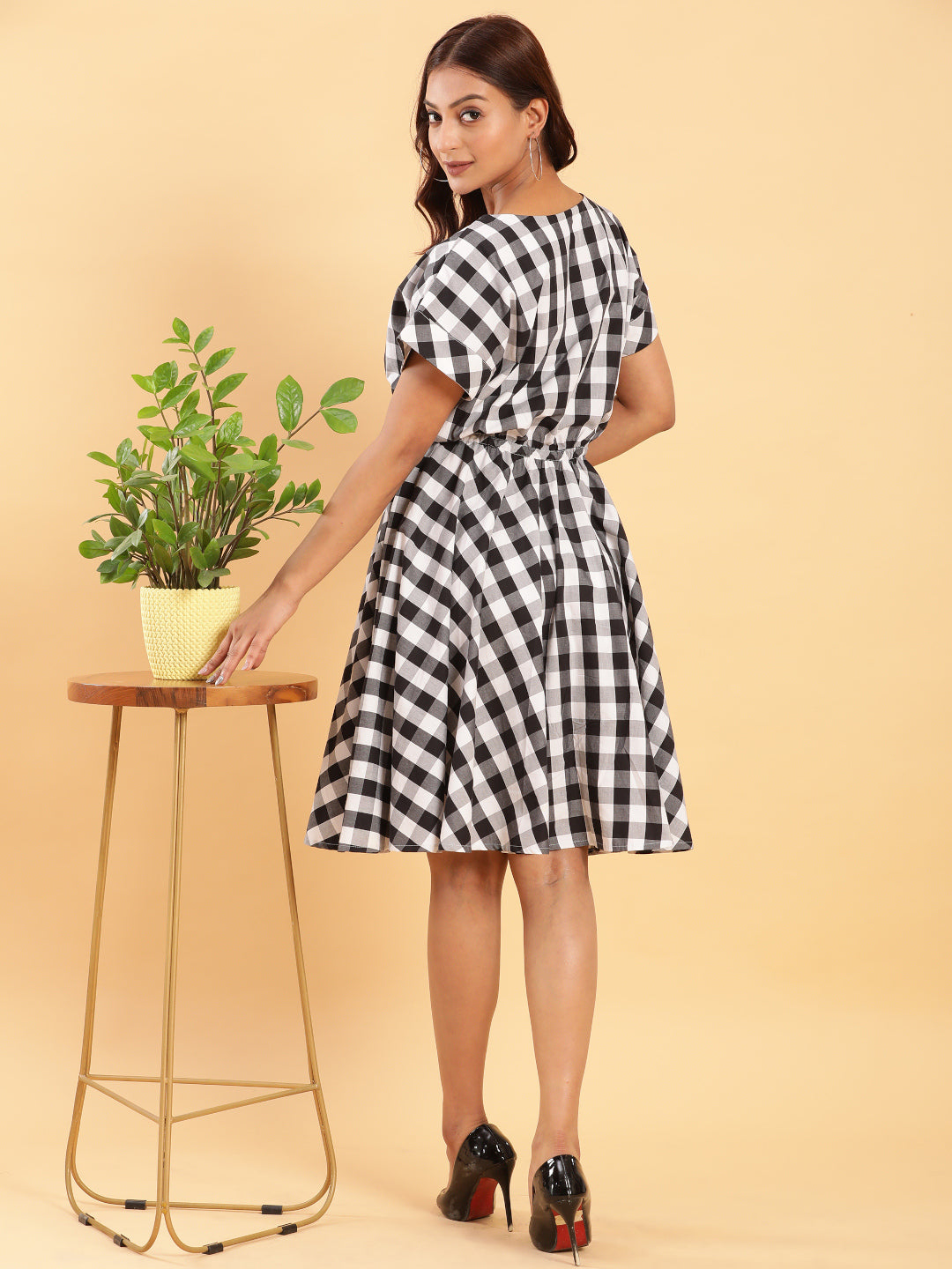 BohoJazz Check-Mate Black n White Check Dress