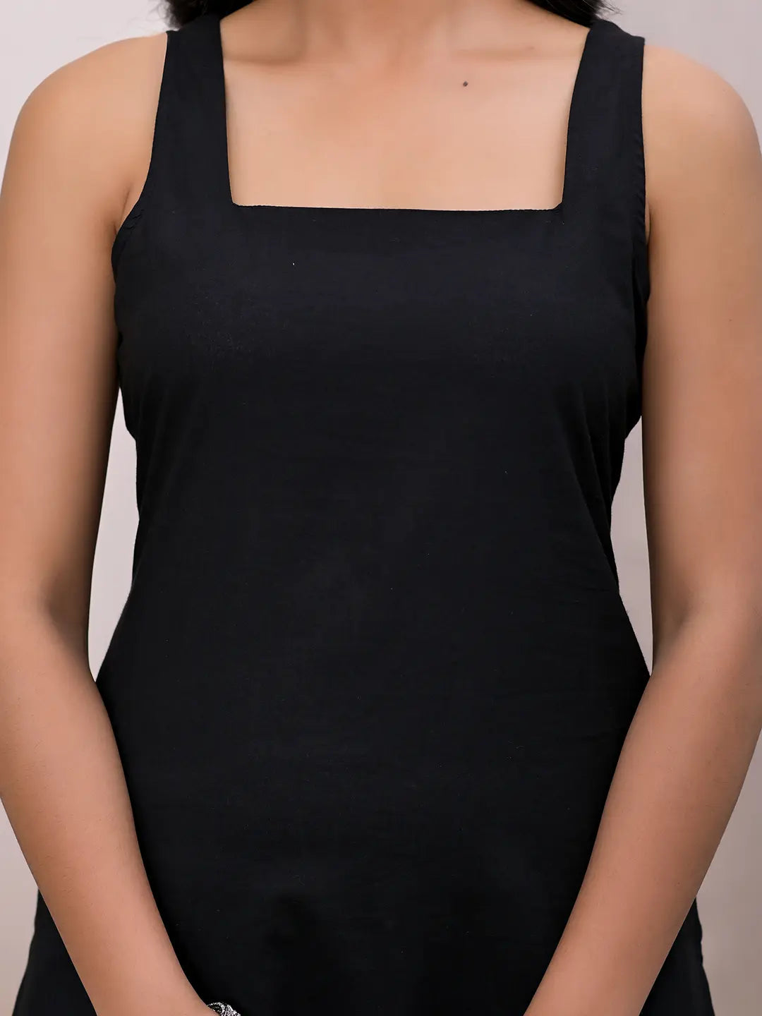 Yufta Black Pure Cotton Straight Suit Set