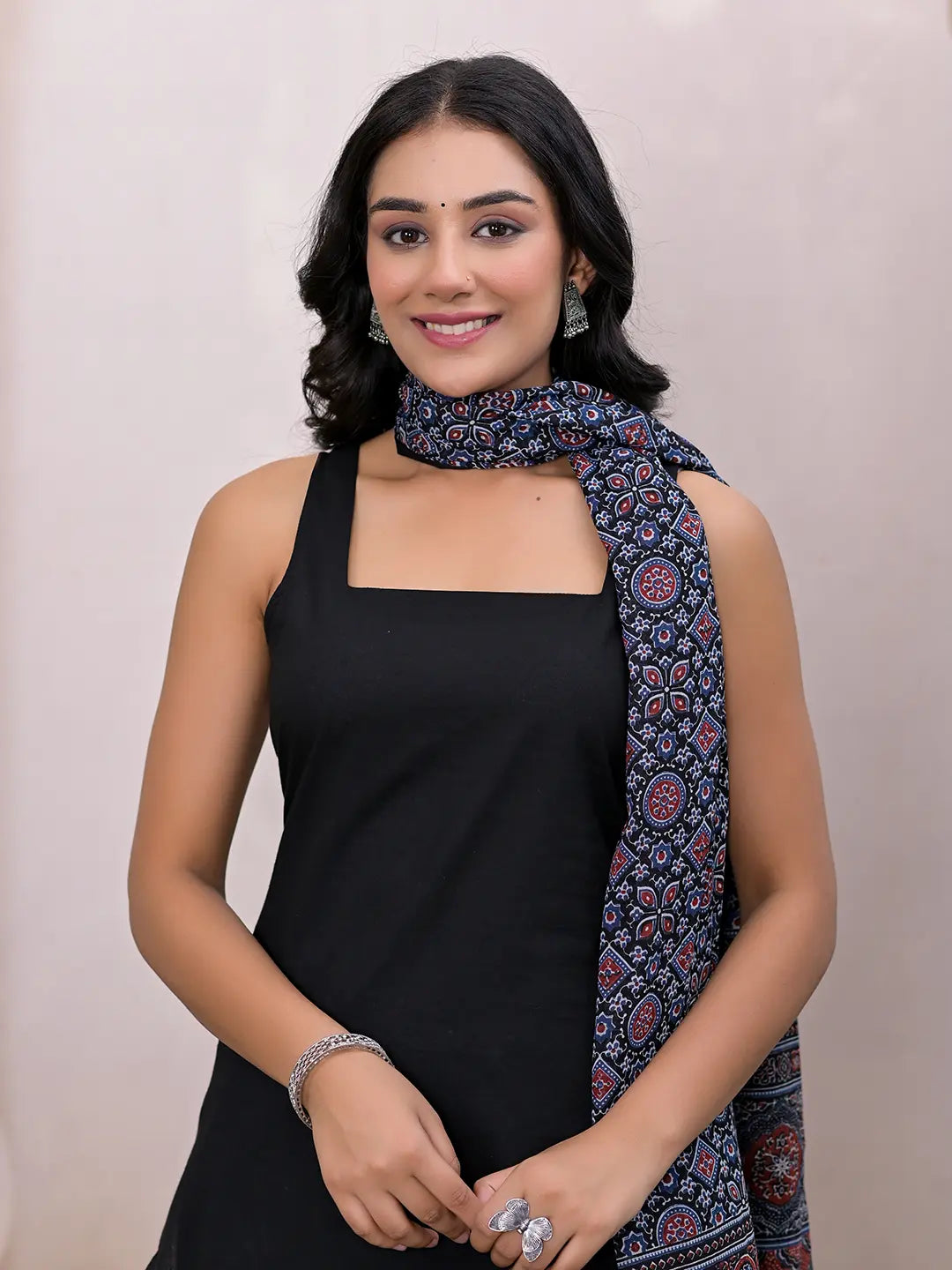 Yufta Black Pure Cotton Straight Suit Set