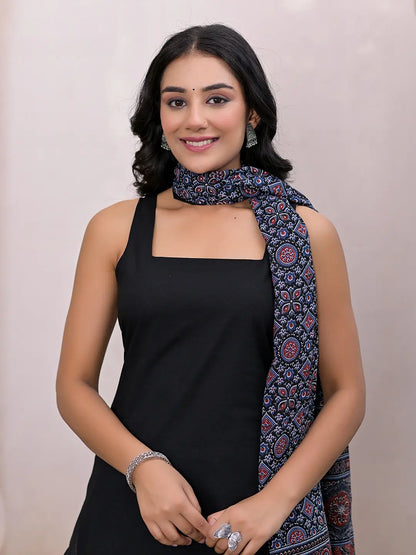 Yufta Black Pure Cotton Straight Suit Set - Distacart