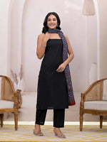 Thumbnail for Yufta Black Pure Cotton Straight Suit Set