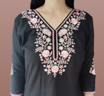 Thumbnail for Jaitra Apparels Women Printed Pure Cotton Straight Kurta (Black)