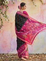 Thumbnail for Anaita Black Soft Silk Printed Saree With Blouse - Dista