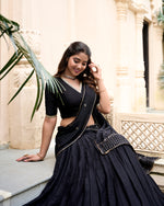 Thumbnail for Evanik Women Pure Chanderi Plain With Zari Weaving Work Border Stitched Lehenga With Unstitched Blouse Dupatta(Up to 42)