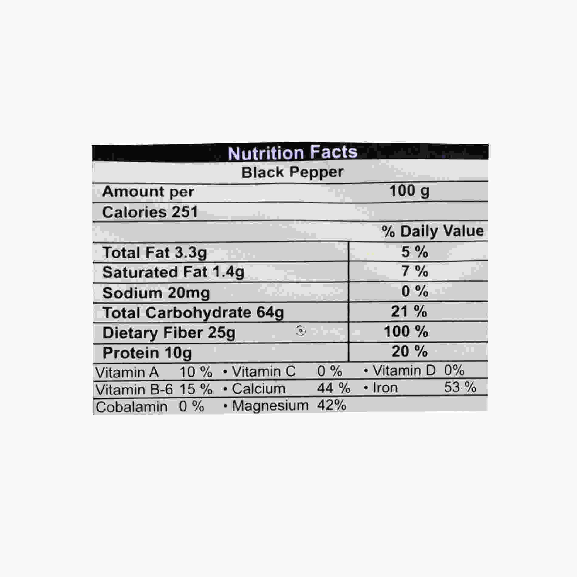 Organic Wellness Black Pepper Whole - Distacart