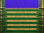 Thumbnail for Blue and Green Gadwal Silk Handloom Saree with Checks Design - Global Threads - Distacart