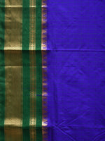 Thumbnail for Blue and Green Gadwal Silk Handloom Saree with Checks Design - Global Threads - Distacart