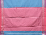 Thumbnail for Blue and Pink Bamboo Cotton Saree with Strips Design No Blouse - Global Threads - Distacart