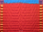 Thumbnail for Blue and Red Gadwal Silk Handloom Saree with Mango Pallu Design - Global Threads - Distacart
