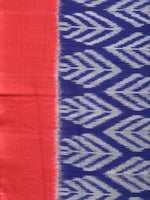 Thumbnail for Blue and Red Pochampally Ikat Cotton Handloom Saree with All Over Design - Global Threads - Distacart