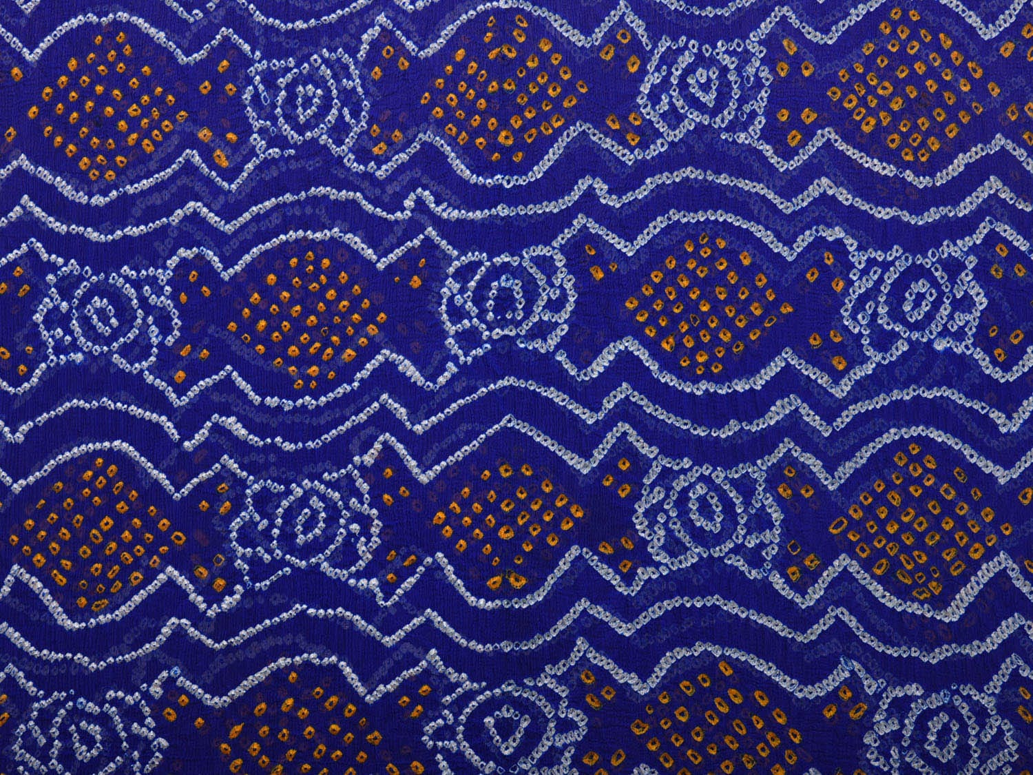 Blue Bandhani Banaras Georgette Dupatta with Border Design - Global Threads - Distacart