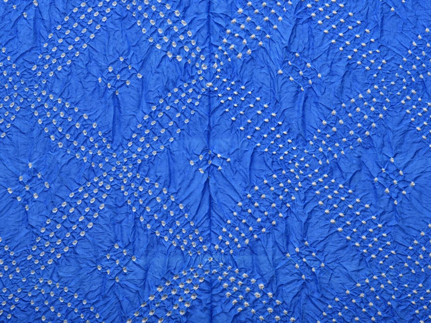 Blue Bandhani Kanchipuram Silk Handloom Dupatta with Border Design - Global Threads - Distacart