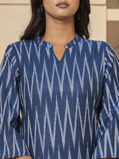 Yufta Blue Cotton Ikat Co-Ord Set - Distacart