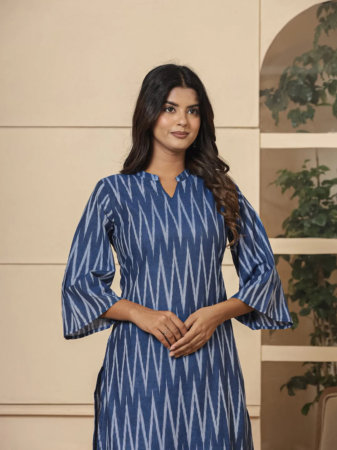 Yufta Blue Cotton Ikat Co-Ord Set