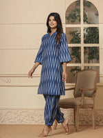 Thumbnail for Yufta Blue Cotton Ikat Co-Ord Set