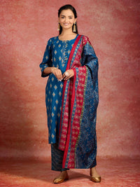 Thumbnail for https://cdn.shopify.com/s/files/1/0341/4805/7228/files/blue-printed-silk-blend-straight-kurta-with-trousers-and-dupatta-libas-6-27650400714902.jpg?v=1739541614
