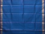 Thumbnail for Blue Uppada Silk Handloom Plain Saree with Strips Pallu Design - Global Threads - Distacart